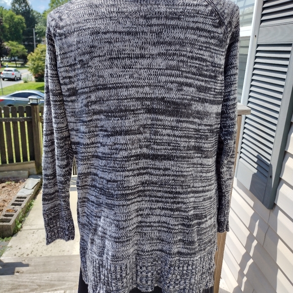 Vintage Jason Maxwell Plus Size 1X Black Tweed V-Neck Fisherman Style Sweater - Picture 4 of 12